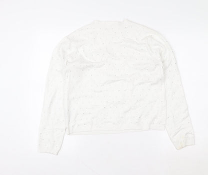 Womens UK Size S Marks and Spencer White Pullover Sweatshirt