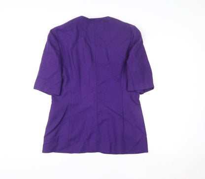 Windsmoor Women's Purple Wool Single-Breasted Short Sleeve Blazer UK 14