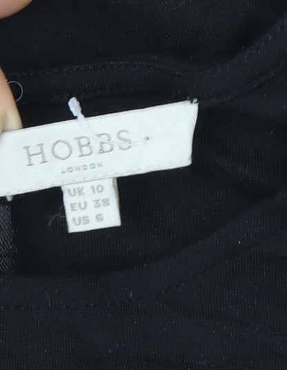 Hobbs Women’s Black Sheath Dress Size 10 3/4 Sleeve Workwear Ruched