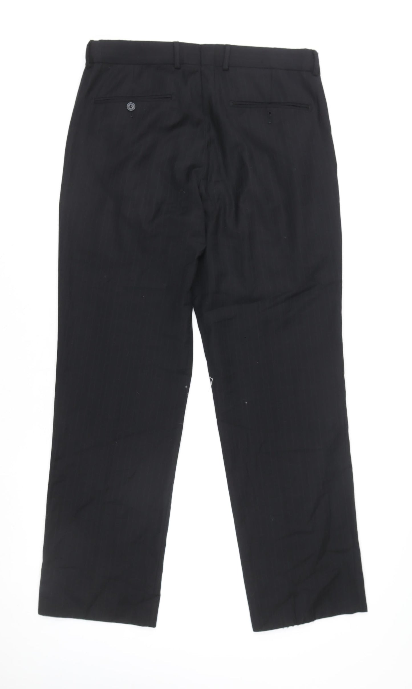 Jeff Banks Men’s Black 34R Straight Leg Dress Trousers