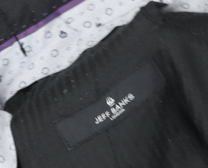 Jeff Banks Men’s Black 34R Straight Leg Dress Trousers