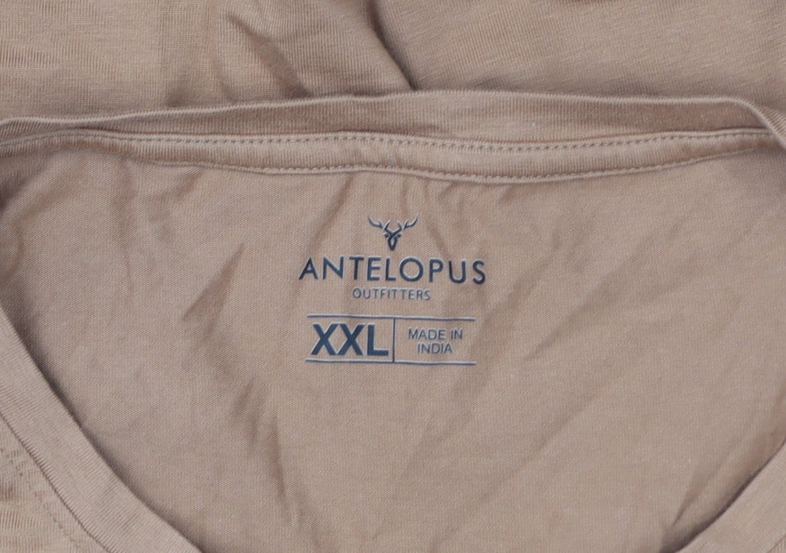 Mens UK Size 2XL Antelopus Outfitters Brown  T-Shirt