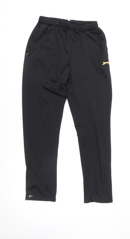 Slazenger Boys Black S Track Pants Lightweight Sports Trousers