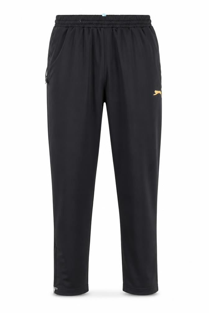 Front view of Slazenger boys’ black s track pants lightweight sports trousers