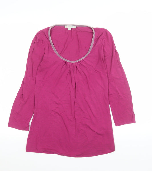 Boden Women Pink 3/4 Sleeve Basic Jersey Top Size 8