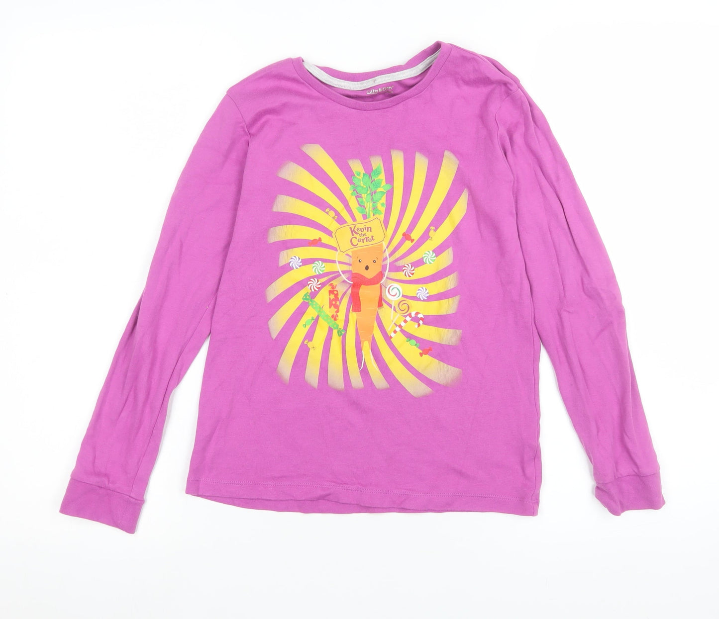 Girls UK Size 9-10 Years Lily & Dan Pink Pullover T-Shirt