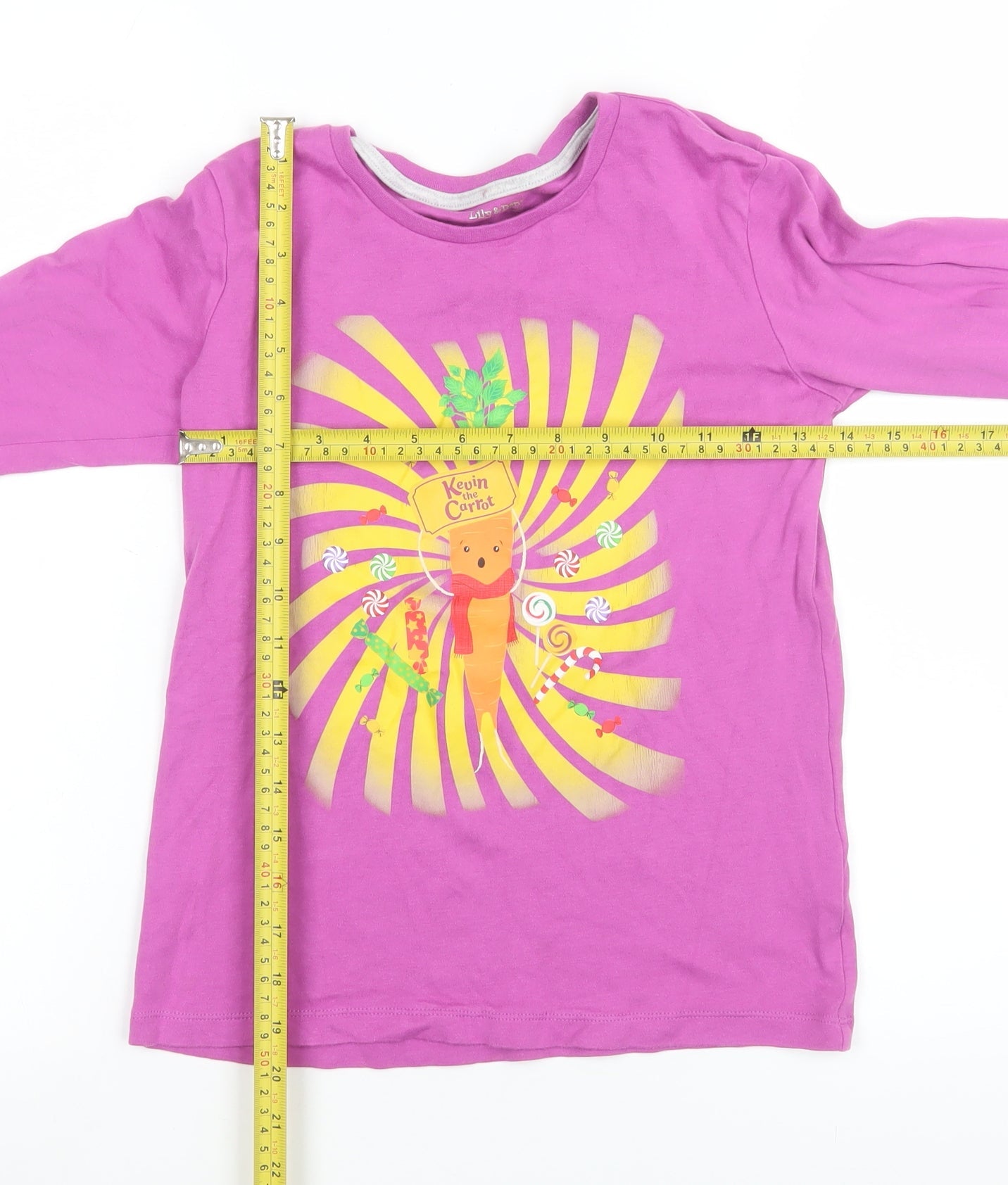 Girls UK Size 9-10 Years Lily & Dan Pink Pullover T-Shirt