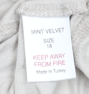 Womens UK Size 18 Mint Velvet Beige Basic Blouse