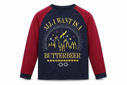 Nutmeg Boys Multicoloured Harry Potter Butterbeer Long Sleeve Pyjama Top Size S
