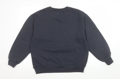 ZARA Girls Black Graphic New York Sweatshirt 13-14 Years Cotton Blend