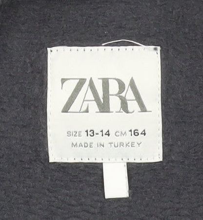 ZARA Girls Black Graphic New York Sweatshirt 13-14 Years Cotton Blend