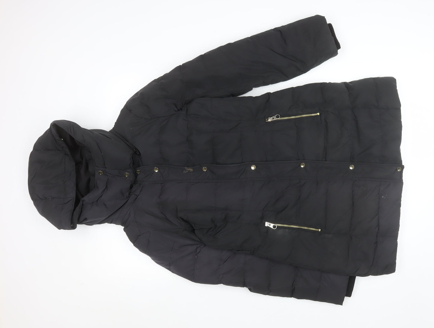 Womens UK Size XS Zara Black Puffer Jacket