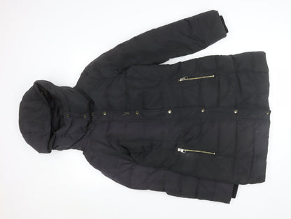 Womens UK Size XS Zara Black Puffer Jacket