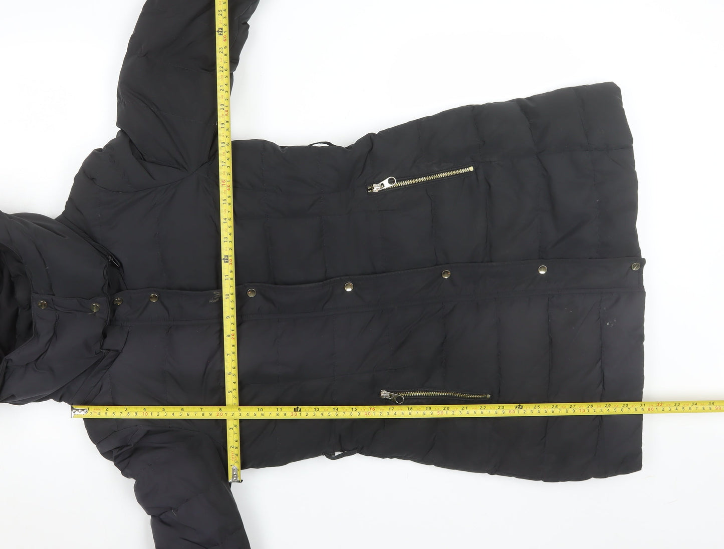 Womens UK Size XS Zara Black Puffer Jacket