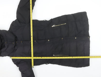 Womens UK Size XS Zara Black Puffer Jacket