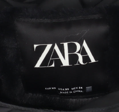 Womens UK Size XS Zara Black Puffer Jacket