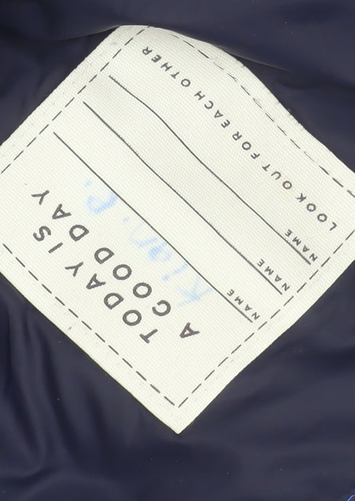 Marks and Spencer Boys Blue Hooded Puffer Jacket 12-13 Years Water Resistant