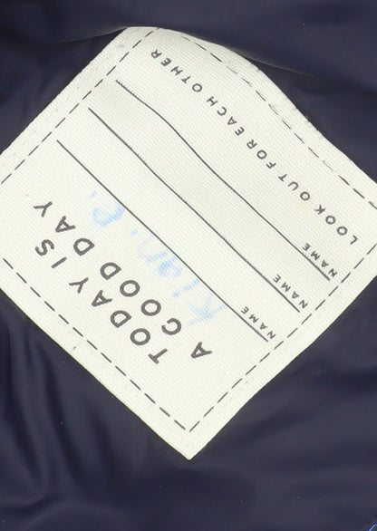 Marks and Spencer Boys Blue Hooded Puffer Jacket 12-13 Years Water Resistant