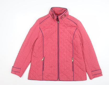 JBC Collection Womens Pink Quilted Jacket Size 12 Full Zip Lightweight