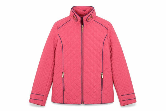 JBC Collection Womens Pink Quilted Jacket Size 12 Full Zip Lightweight