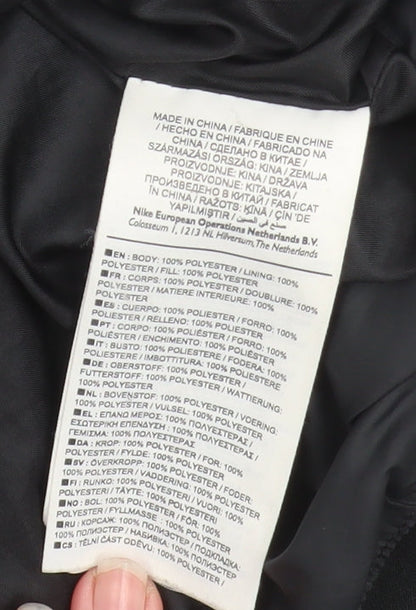 Nike Women’s Black Puffer Jacket Small Hooded Long Insulated Coat