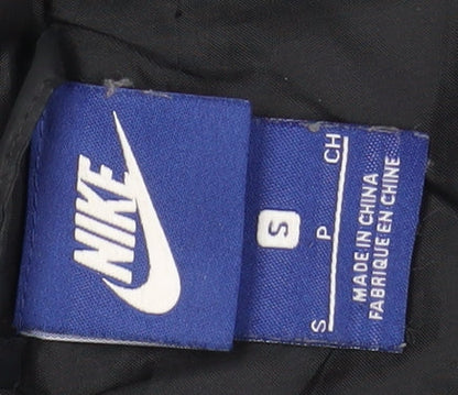 Nike Women’s Black Puffer Jacket Small Hooded Long Insulated Coat