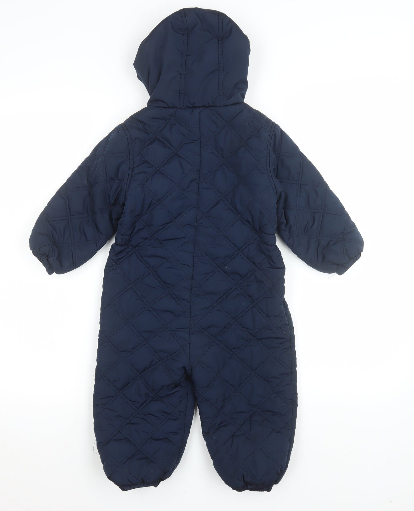 Next Unisex Baby Blue Quilted Hooded Winter Snowsuit 12-18 Months