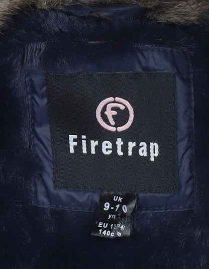 Firetrap Girls Black Hooded Faux Fur Trim Puffer Gilet 9-10 Years