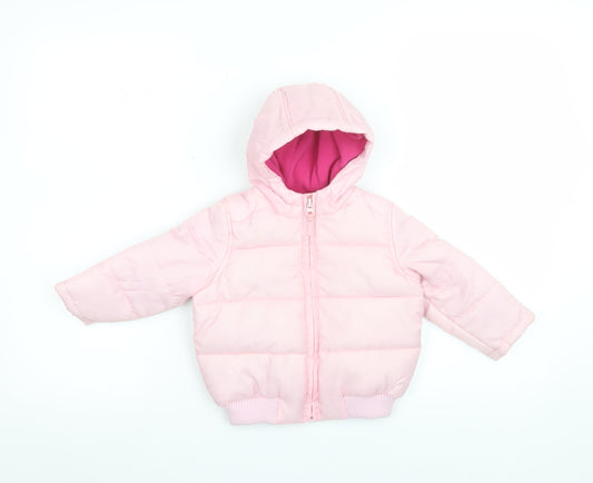 Cherokee Girls Pink Hooded Puffer Jacket 9-12 Months Winter Coat