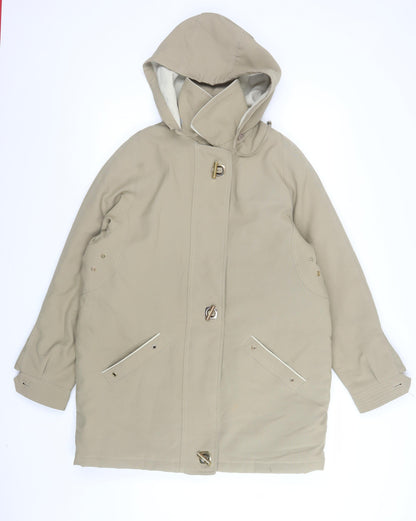 Womens UK Size 14 David Barry Beige Parka Coat