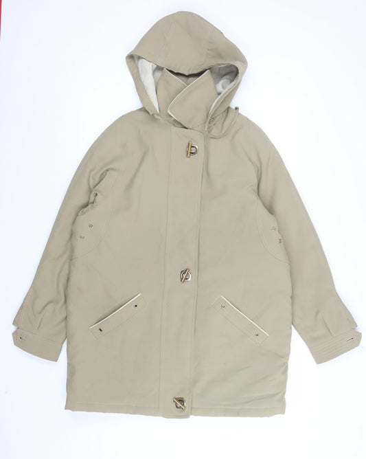 Womens UK Size 14 David Barry Beige Parka Coat