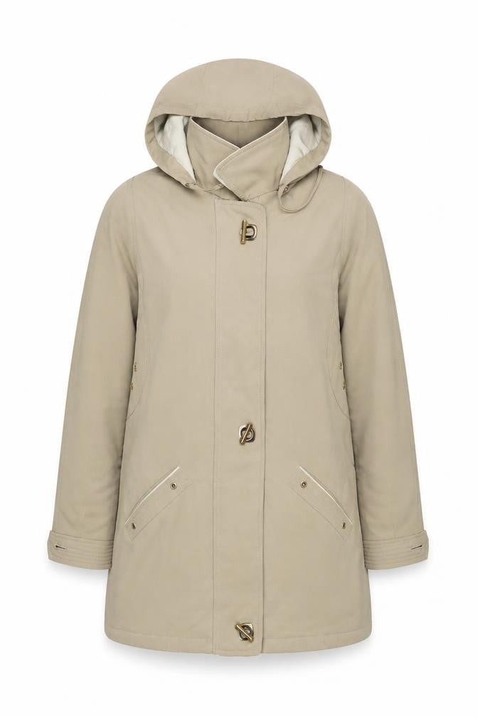 Womens UK Size 14 David Barry Beige Parka Coat