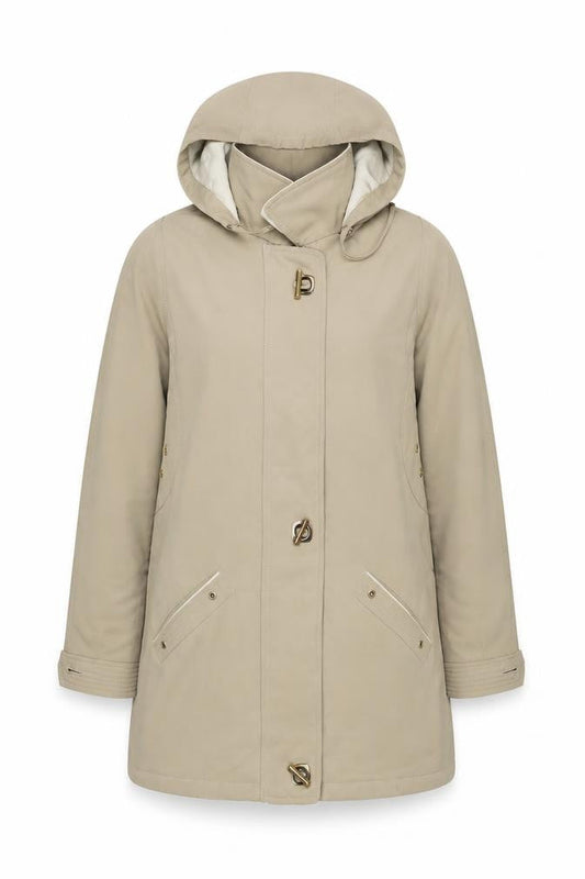Womens UK Size 14 David Barry Beige Parka Coat