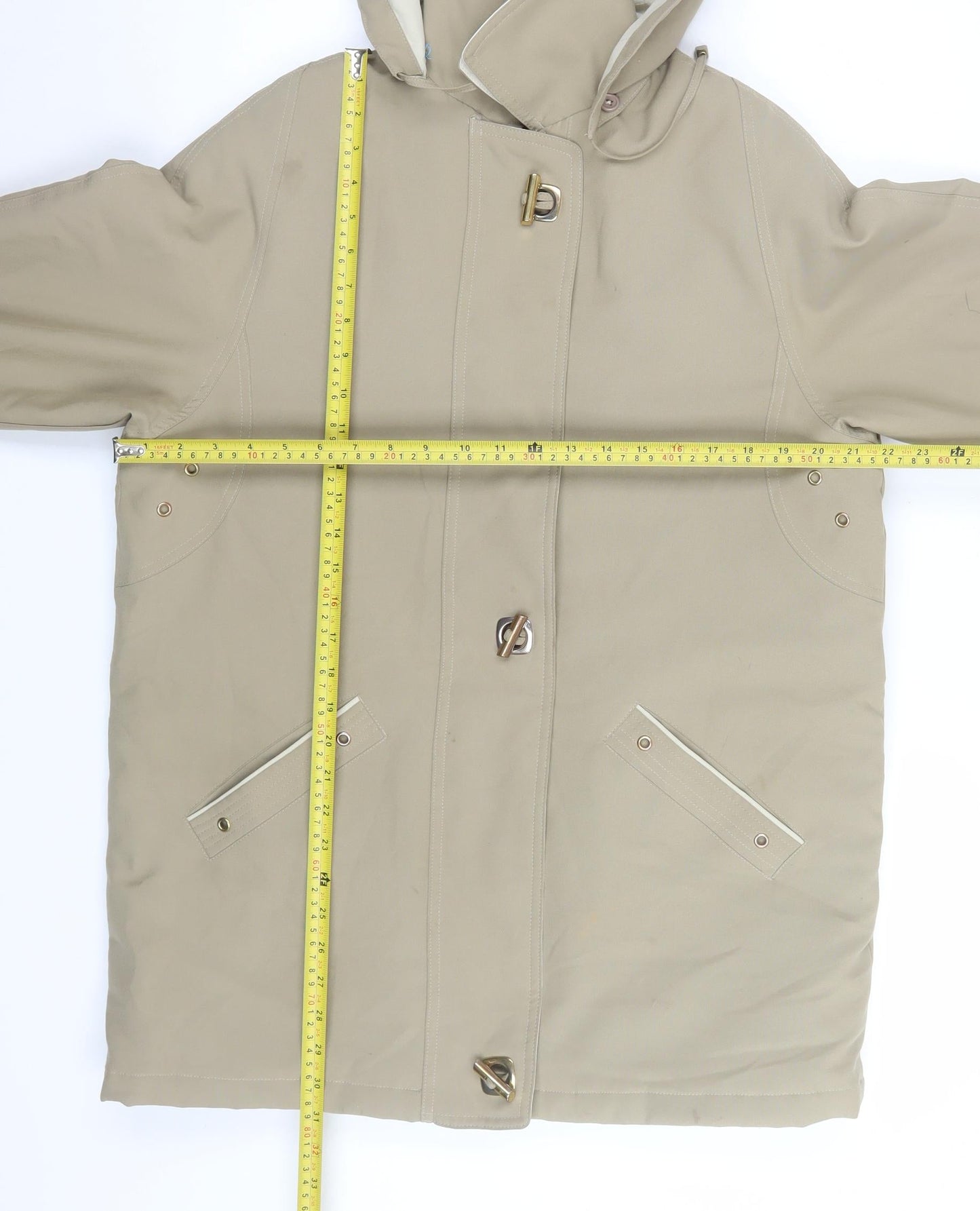 Womens UK Size 14 David Barry Beige Parka Coat
