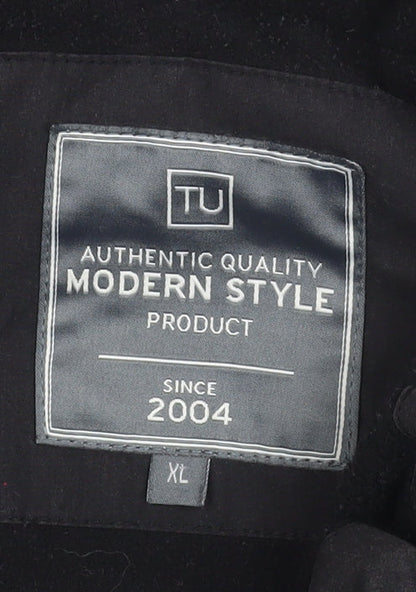 TU Women’s Black XL Full Zip Lined Mid-Length Jacket