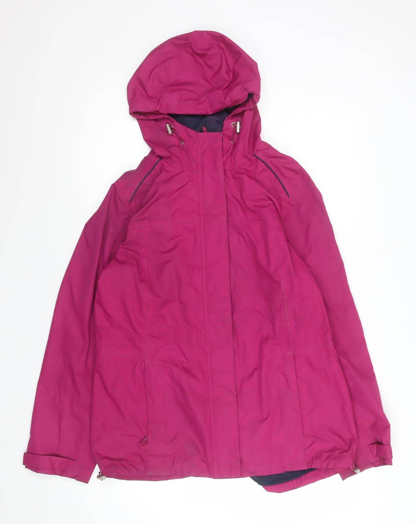 George Womens Pink Waterproof Hooded Rain Jacket Size 14