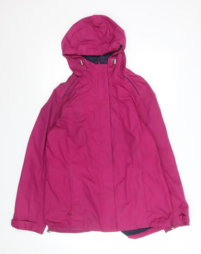 George Womens Pink Waterproof Hooded Rain Jacket Size 14