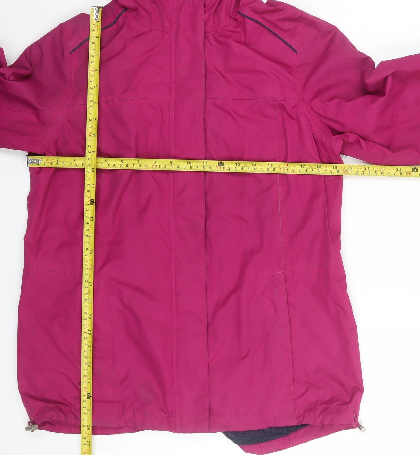 George Womens Pink Waterproof Hooded Rain Jacket Size 14