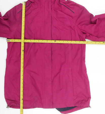 George Womens Pink Waterproof Hooded Rain Jacket Size 14