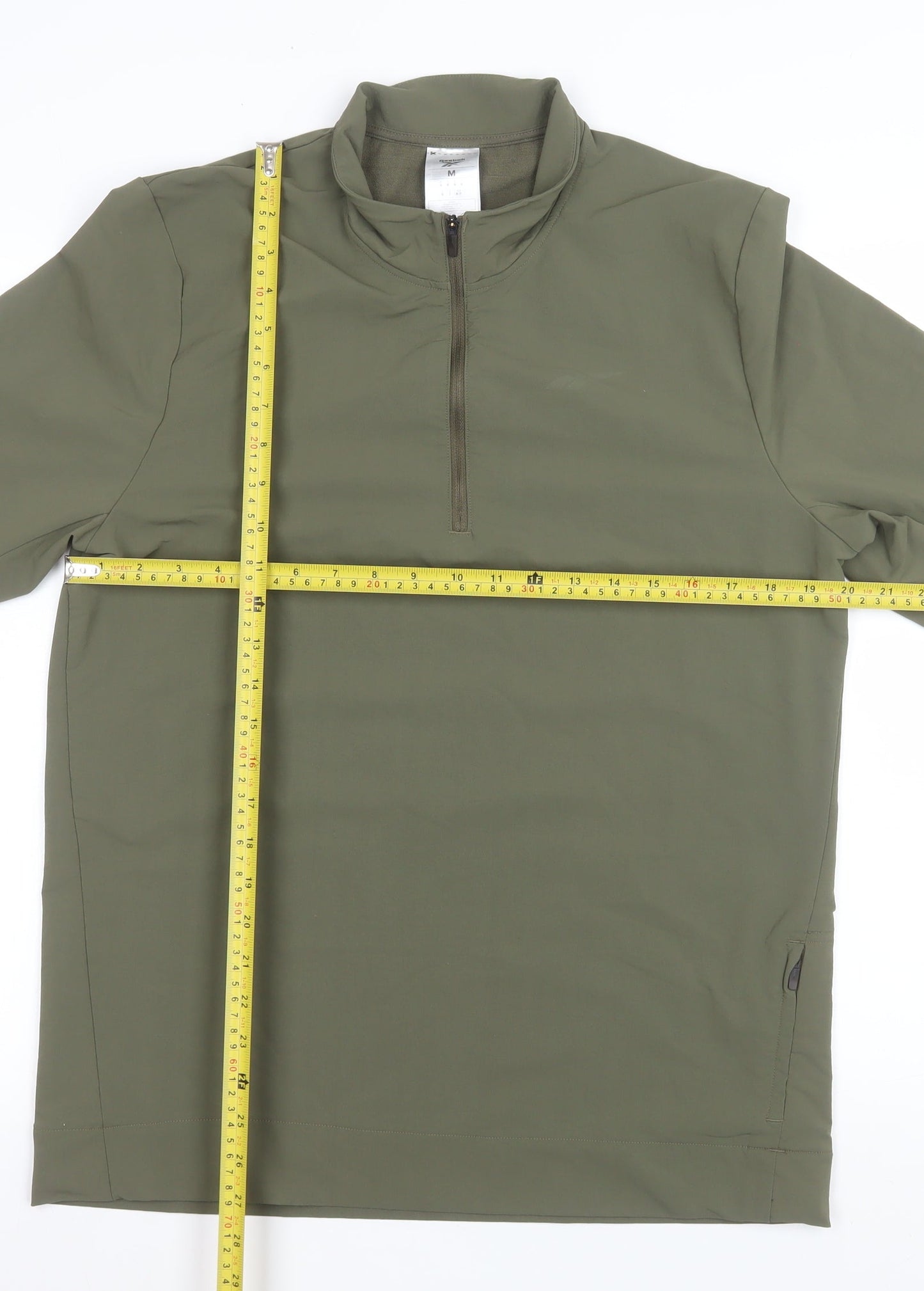 Mens UK Size M Reebok Green 1/4 Zip