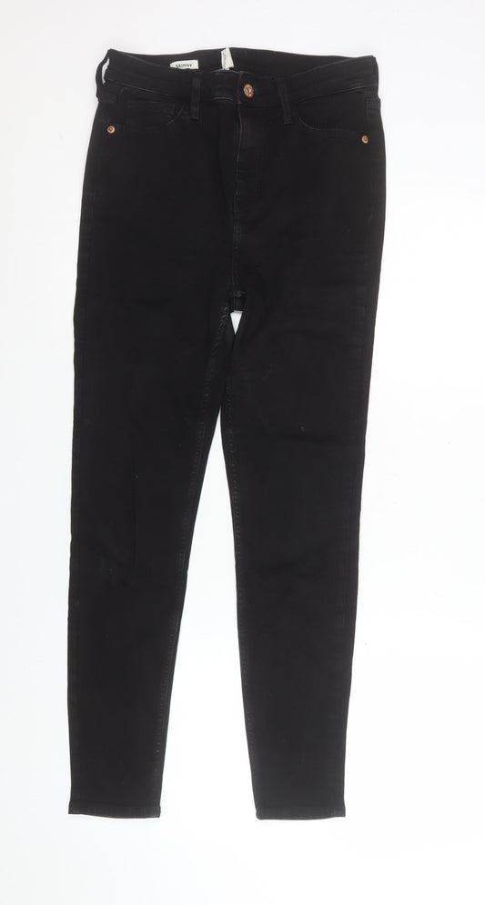 River Island Womens Black Skinny Jeans Size 12 Stretch Denim