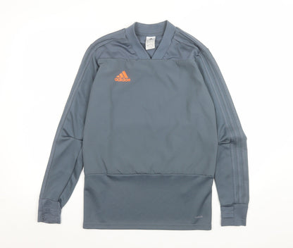 Adidas Men's Grey Long Sleeve Climalite Football Training Top Size S