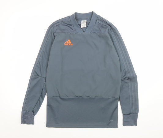 Adidas Men's Grey Long Sleeve Climalite Football Training Top Size S