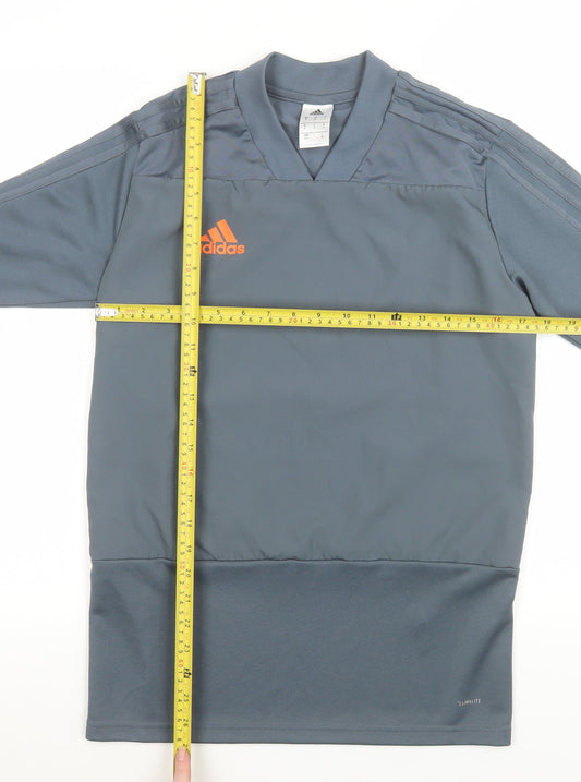 Adidas Men's Grey Long Sleeve Climalite Football Training Top Size S