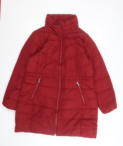 Marks and Spencer Women Red Size 18 Long Puffer Coat