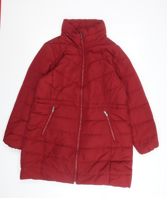 Marks and Spencer Women Red Size 18 Long Puffer Coat