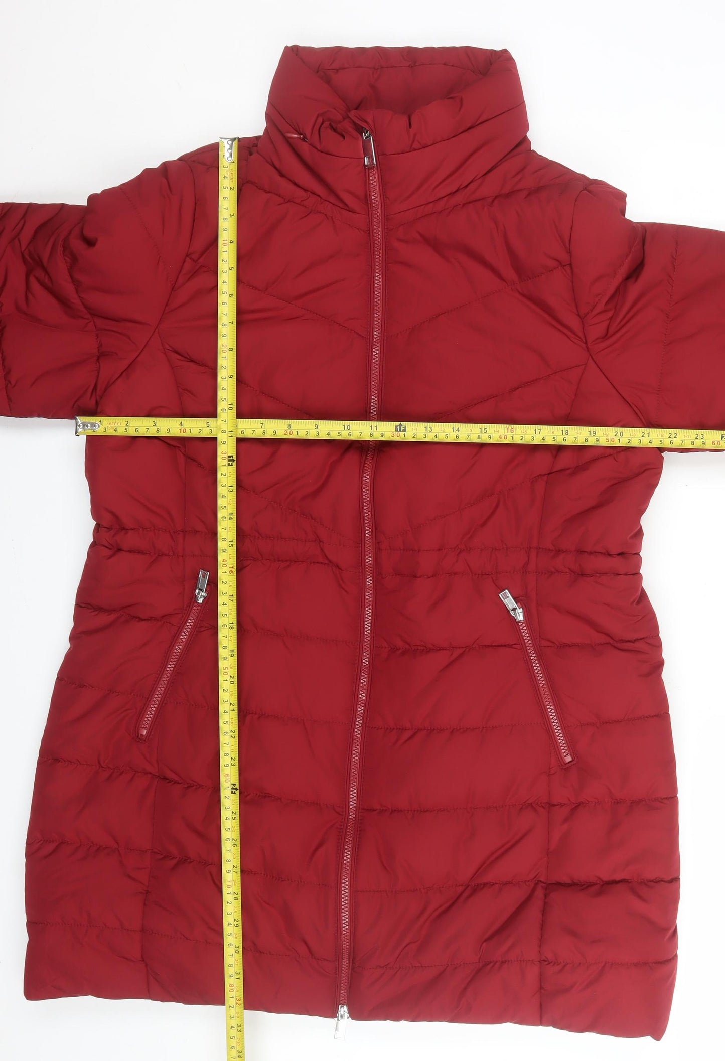 Marks and Spencer Women Red Size 18 Long Puffer Coat