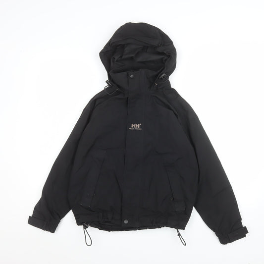 Helly Hansen Boys Black 10 Years Waterproof Hooded Parka Jacket