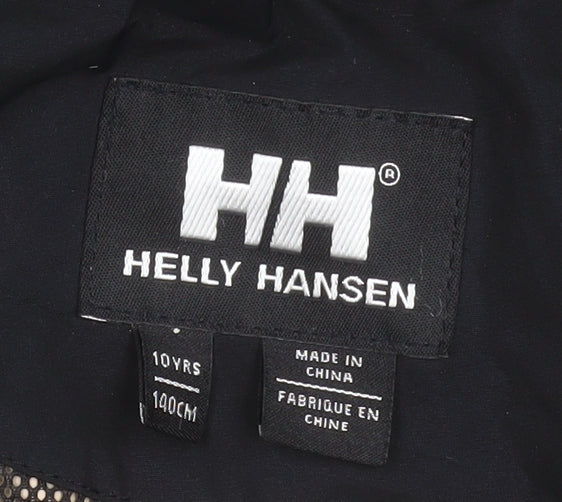 Helly Hansen Boys Black 10 Years Waterproof Hooded Parka Jacket