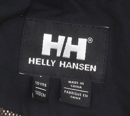 Helly Hansen Boys Black 10 Years Waterproof Hooded Parka Jacket